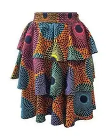 Hongyu Amy Kimora African Print Size Medium Colorful Skirt