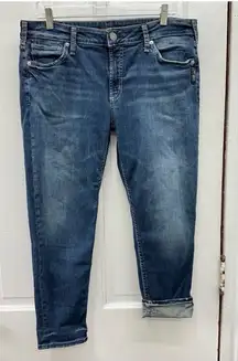 Silver Avery Skinny Crop denim jeans women's 34 x 25
