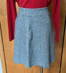 Kenar Heather Gray Cotton Fit and Flare Midi Skirt Size S