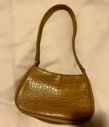 Vintage snake skin crocodile Nine West camel mini shoulder bag!