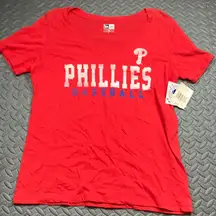 New Era‎ Genuine Merchandise Womens Red Phillies Baseball Tee Size L NWT
