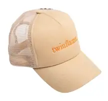 Twinflames Snapback Trucker‎ Hat Orange Beige Mesh Streetwear Eclectic Grandpa