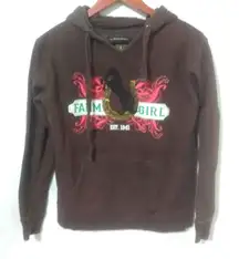Farm Girl S  Western Brown Horse  Cowgirl Hoodie Top