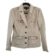 Forever 21 Womens S Tan Collared Button Up Lightweight Jacket Shacket