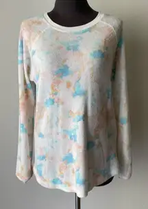 PJ Salvage sz S‎ tye die water color waffle knit sweater