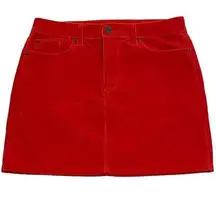 GAP Red Corduroy Stretch Casual 5 Pocket Mini Skirt ~ Ladies Size 6 / 28