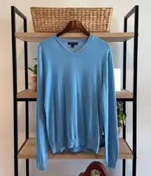 Banana Republic Silk Linen Blend Summer Lightweight V-neck Sweater Top, M