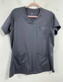 Womans Fit Scrubs Evrpur Short Sleeve Pullover Shirt Large Gray V Neck