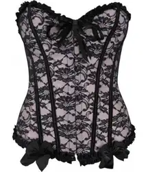 Corset Pink Roses Ribbon Halter Top size Large