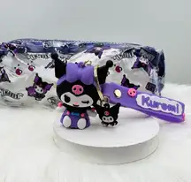 Kuromi Clear Zippered Pencil Case with Kuromi Keychain