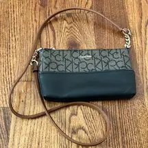 Calvin Klein Black Brown Logo Crossbody Bag