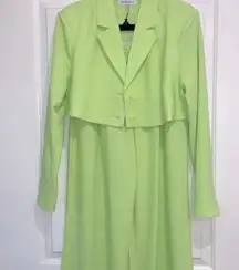 WeWoreWhat lime green wide leg pant suit and jacket size 4
