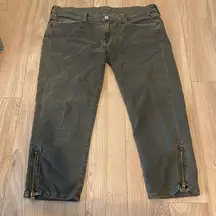 7 for all mankind jeans women's olive green/gray jeans size 30