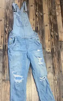 American Eagle Outfitters Light Blue Denim Overalls