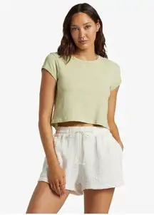 Billabong  Cotton Gauze Cover-Up Shorts in Salt Crystal Size Medium