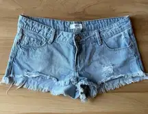 FOREVER 21 Distressed Festival Cut Off Denim Jean Shorts Size 28 Summer