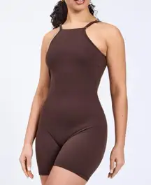 Buffbunny Ivy Bodysuit 6” Journey Dark Brown With Lattice Back