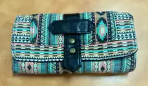 Aztec Pattern Women's Wallet with Black Accents