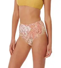 Rip Curl Wanderer Paisley Patchwork High Waist Good Coverage Bikini Bottom S