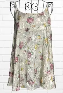 Delicates Women's Size L Vintage Rose Floral Camisole Tank‎ Top Flowy
