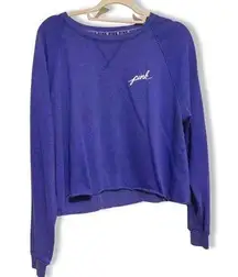 Victoria’s Secret Pink Crop Top Sweatshirt in Deep Lavender Size Large