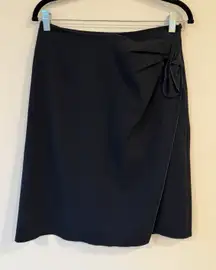 EMPORIO ARMANI Women Size 6 US Skirt Side Zip Tie Tux Tie Front Slit Unlined
