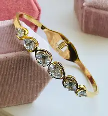 18K Real Crystal Bangle Bracelet 