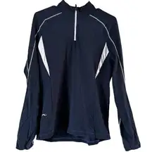 KJUS Quarter Zip Pullover Sweater Outdoor Golf Raglan Navy Blue 42 XLarge