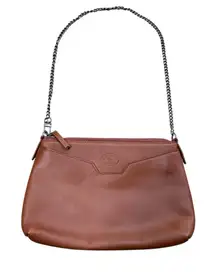 Brooks Brothers Chain Strap Shoulder Bag‎ Brown Caramel Leather Minimalist