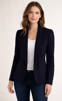 J. Crew Wool Blend navy One Button Blazer Neutral Minimalist Professional Work 8
