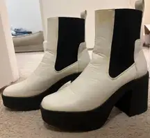 White Platform Booties