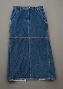 Madewell size 28 Carpenter‎ Style Pockets Long Jean Skirt