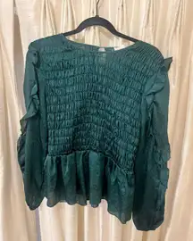 Emerald Green Satin Shirt