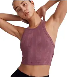 💙SALE 3/$25 MADEWELL VARIEGATED PRESSED GRAPE MAUVE BERRY RIB CROP TANK TOP XS
