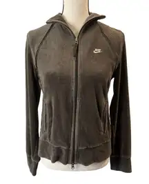 Nike Women's Green Velvet Full-Zip Sweatshirt Size M