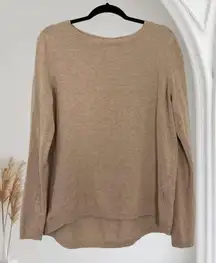 TeeBerry & Weave Soft Basic Tan Structured Long Sleeve Sweater M
