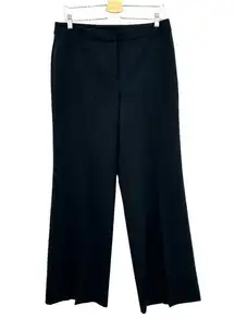 St. John Caviar Black Wide Leg Pleated Trouser Pants Size 10