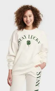 Grayson Threads Women's Stay Lucky Graphic Sweatshirt Size XS