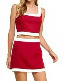 NWT Express Skirt Skort Two Piece Set Red White- Size Small Medium