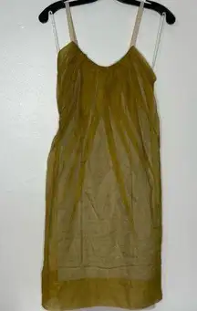 BcbgMaxazria Runway Silk Organza Yellow Gold Dress Size 2