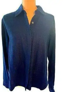 Free People Sandrine Rose  Button Up Indigo Blue Soft Denim Shirt in Medium NWT