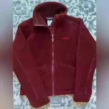 Patagonia Maroon Fleece Zip Up Jacket