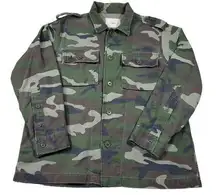 TNA Aritzia Sabinet Relaxed Jacket Camo Camouflage Military Button Front Small