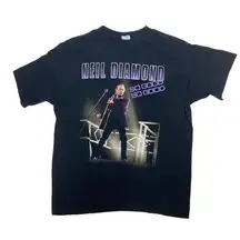 Anvil Neil Diamond 2008 World Tour Concert So Good Graphic T Shirt Medium Black