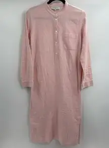 laurence tavernier pink nightshirt cotton long sleeve pajama dress size small