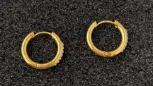 18K Gold Plated Small Hoop Earrings for Men Women, Gold Hoop Earrings, Punk Hip Hop Earrings