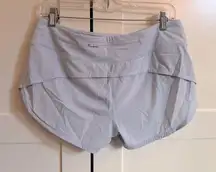 Lululemon light blue speed up high rise 2.5” shorts size 8