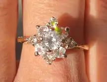 Size 7 Gold and CZ Vintage Ring