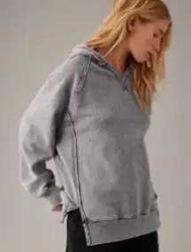 Danskin Sz S Oversized Blue Washed Armor Hoodie Pullover Fleece