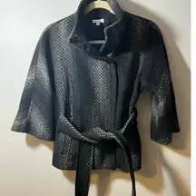 Shoshanna Kimono Style Wool Short Coat Ombre Black White Women’s Sz 2